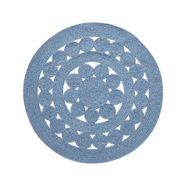 Celeste Blended Blue Indoor/Outdoor Braided Rug 3ft Round VHC Brands - The Fox Decor